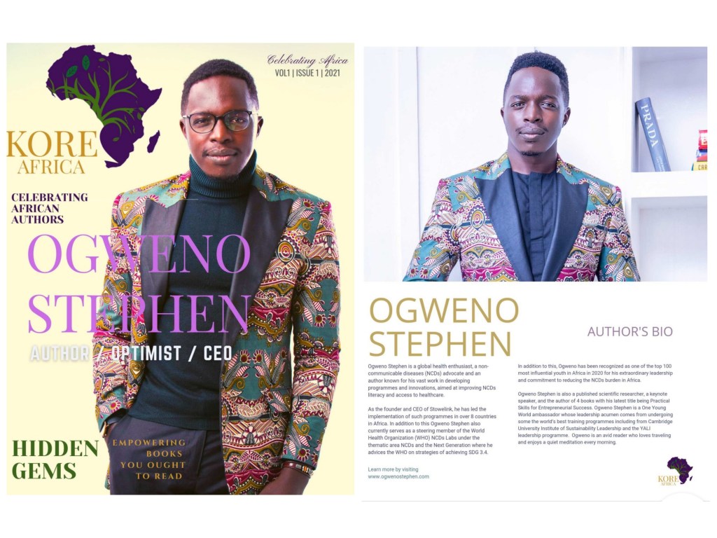 OGWENO STEPHEN FEATURED ON KORE MAGAZINE AS THE COVER MODEL AND MAIN&nbsp;STORY