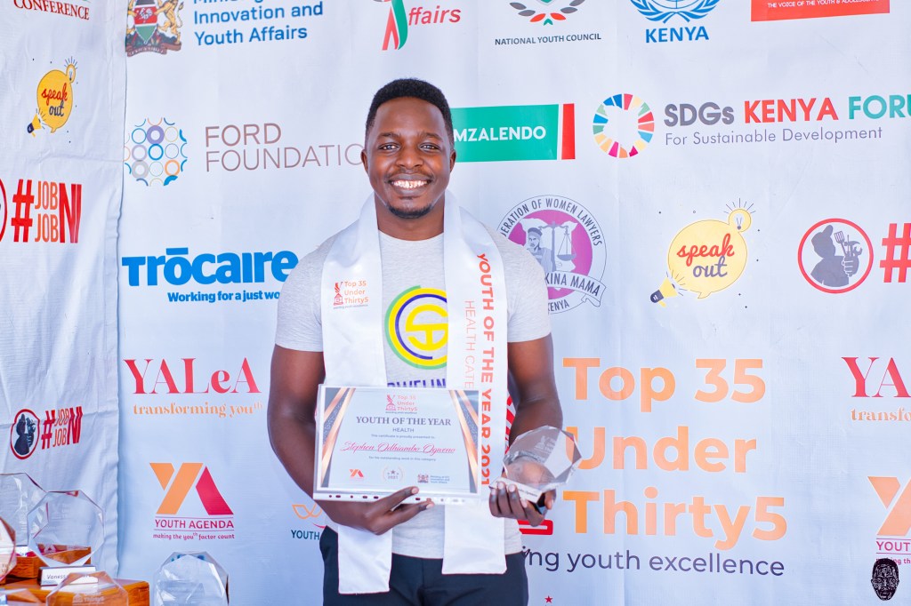 OGWENO STEPHEN WINS THE YOUTH OF THE YEAR IN THE KENYAN NATIONAL AWARDS : TOP 35 UNDER 35:&nbsp;12/8/2021
