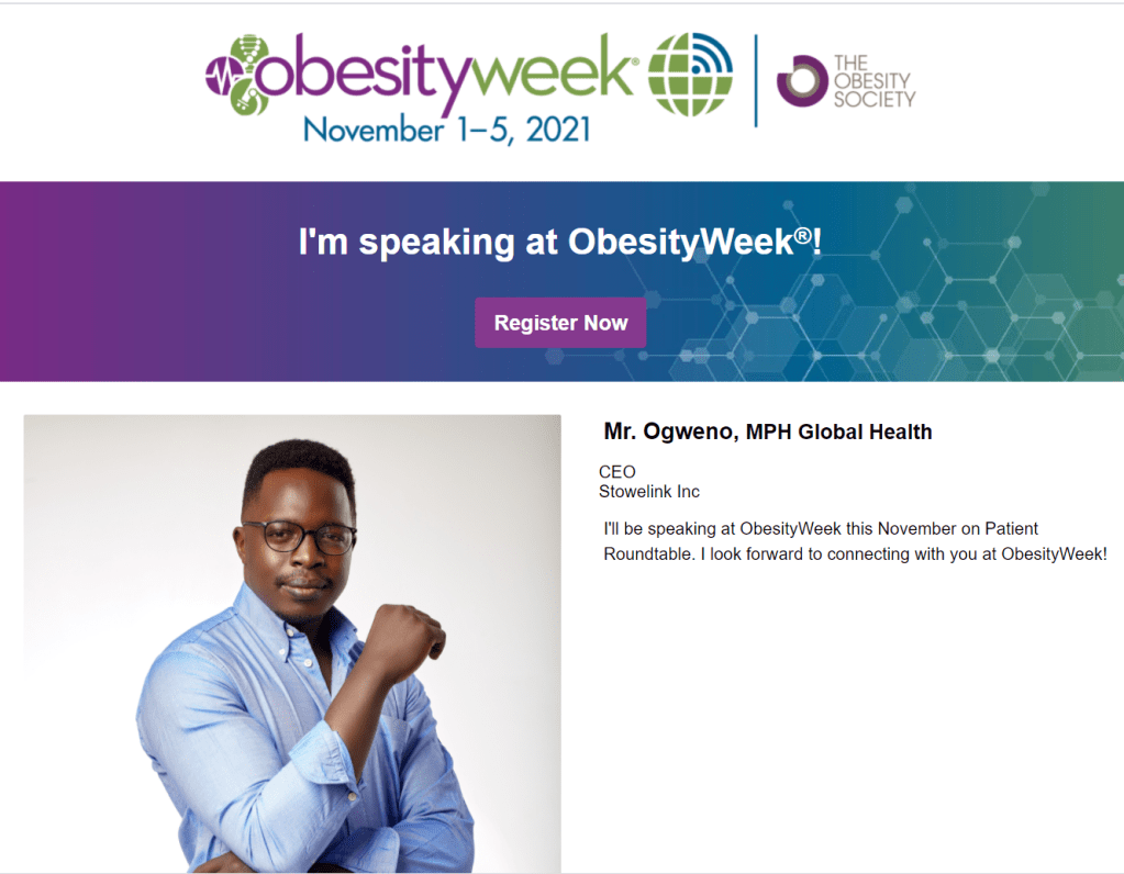 OGWENO STEPHEN PRESENTS AT THE WORLD OBESITY WEEK&nbsp;2021