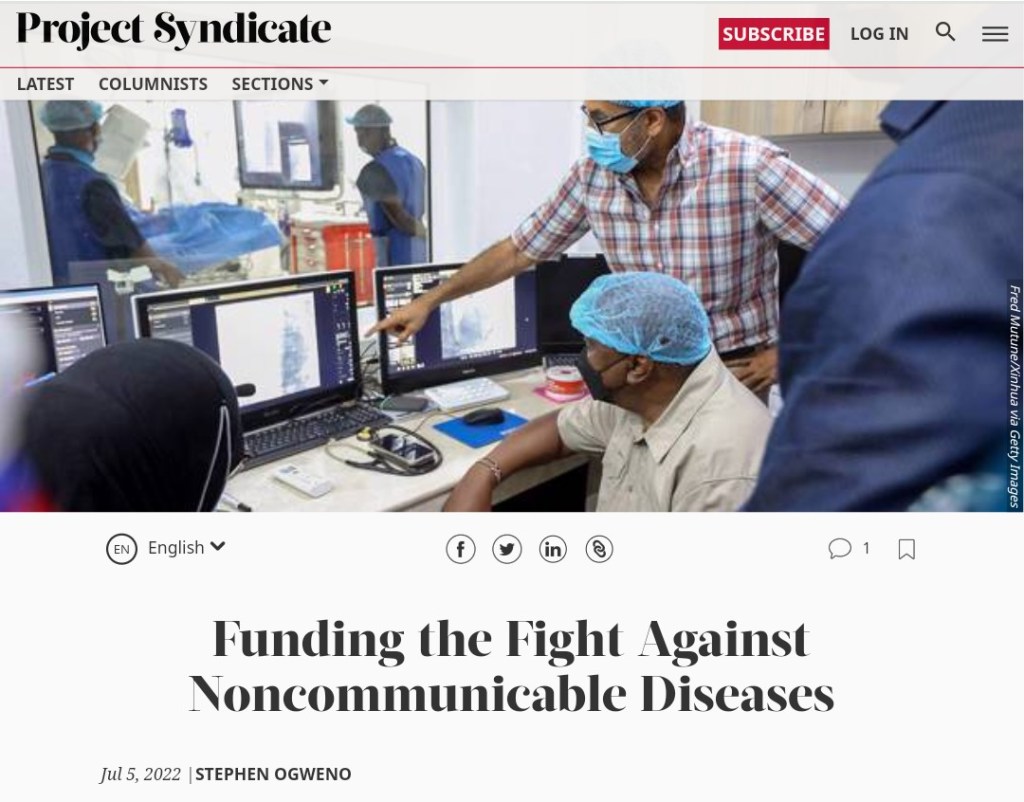 OGWENO STEPHEN PUBLISHES A SECOND PIECE WITH THE PRESTIGIOUS PROJECT SYNDICATE&nbsp;MEDIA