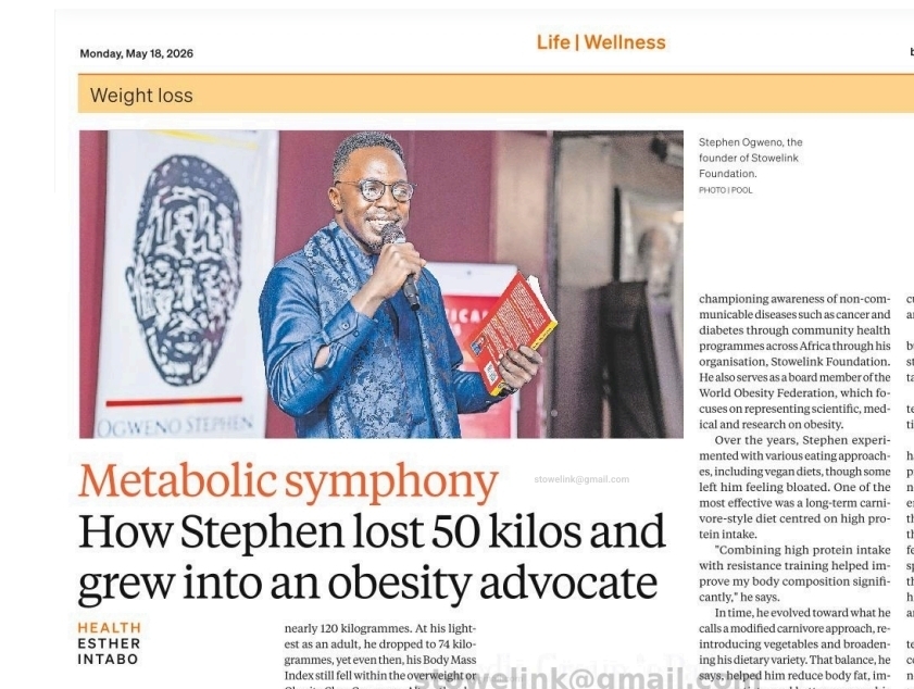 Ogweno Stephen Featured in Business Daily Africa Newspaper: Why Obesity Is More Than “Eat Less and Move More”